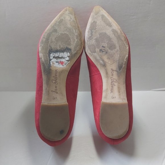 SAM EDELMAN | Women's 'Rae' Red Suede Pointed Toe Flats Red Size 6.5 - Picture 11 of 14